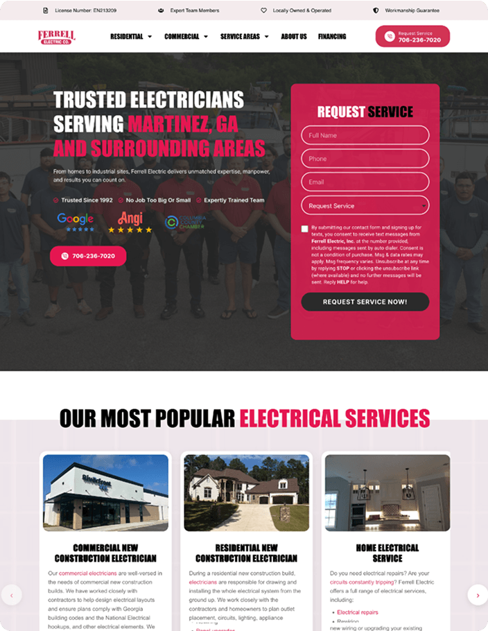 Ferrell website design
