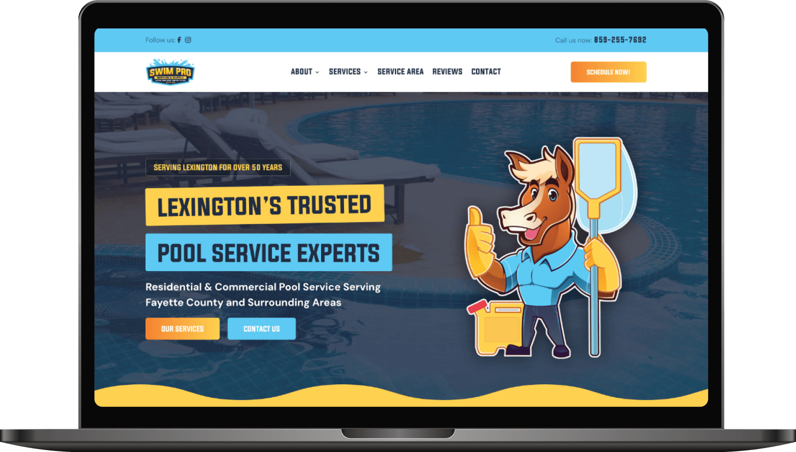 Home Services example on a laptop